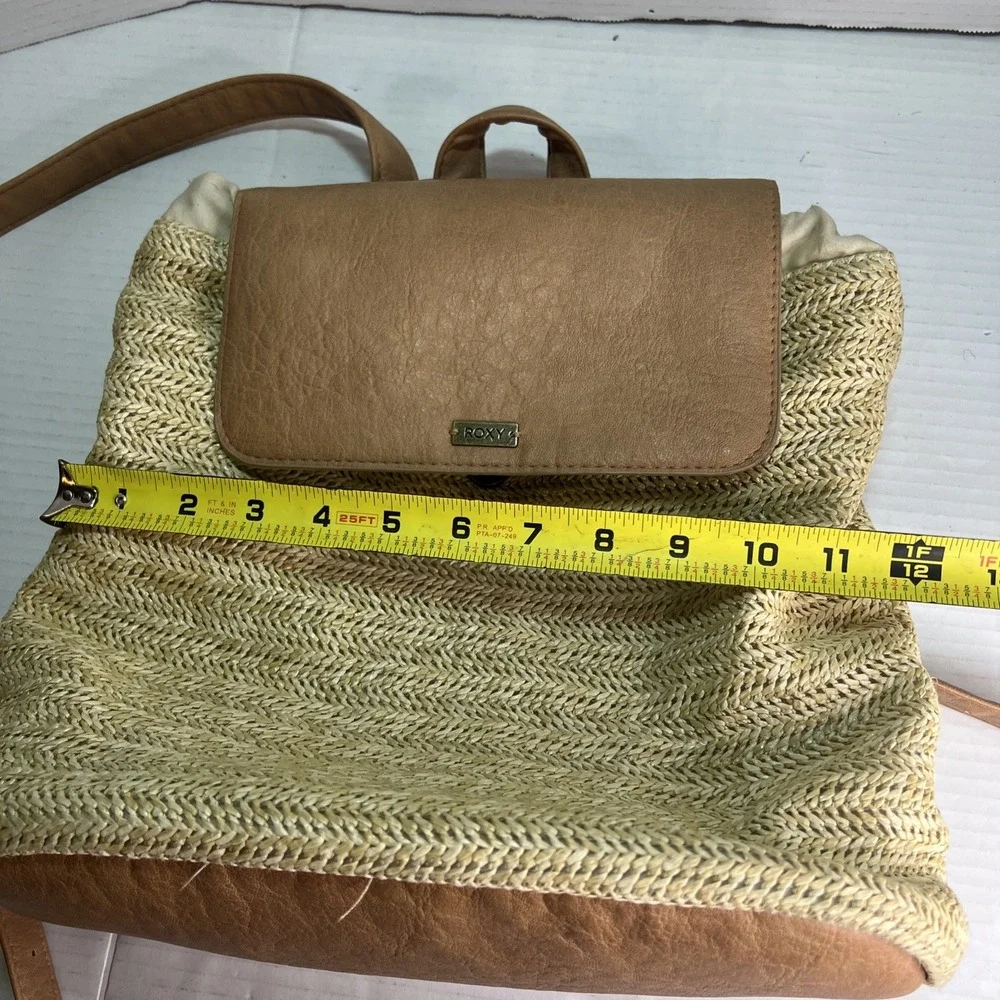 Roxy‎ Party Waves Backpack Purse Woven Organic Tan Cream